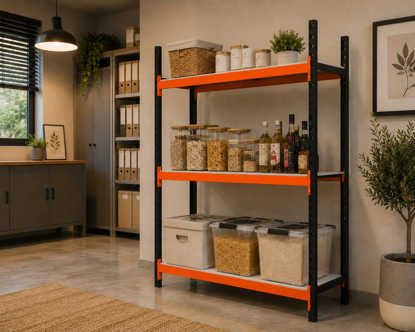 3 Katlı Tekli Midi Rack - Ekonomik Depo, Arşiv, Kiler Rafı