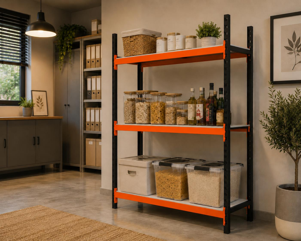 3 Katlı Tekli Midi Rack - Ekonomik Depo, Arşiv, Kiler Rafı