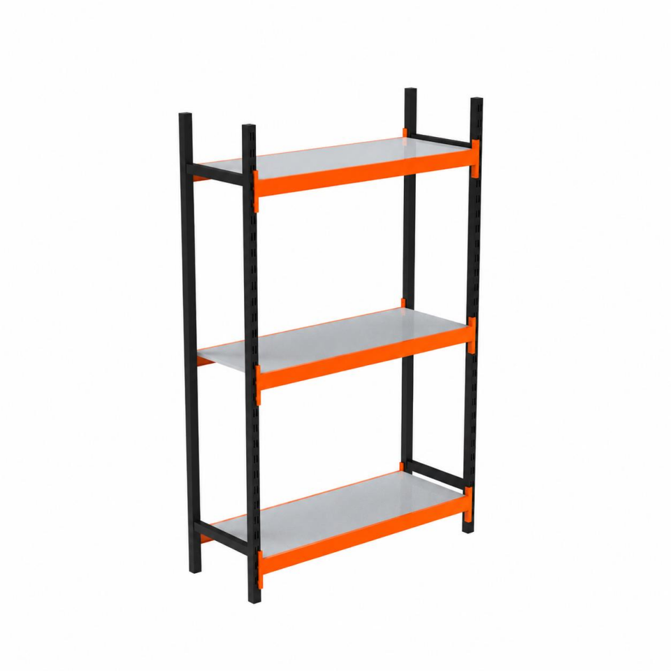 3 Katlı Tekli Midi Rack - Ekonomik Depo, Arşiv, Kiler Rafı