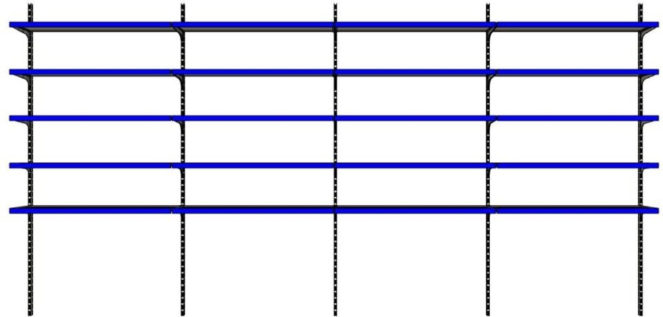 6 Katlı 4'lü Duvara Monte - Standart Market Rafı