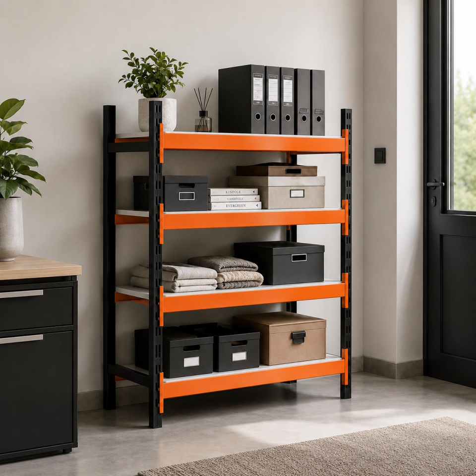 4 Katlı Tekli Midi Rack - Ekonomik Depo,Arşiv, Kiler Rafı