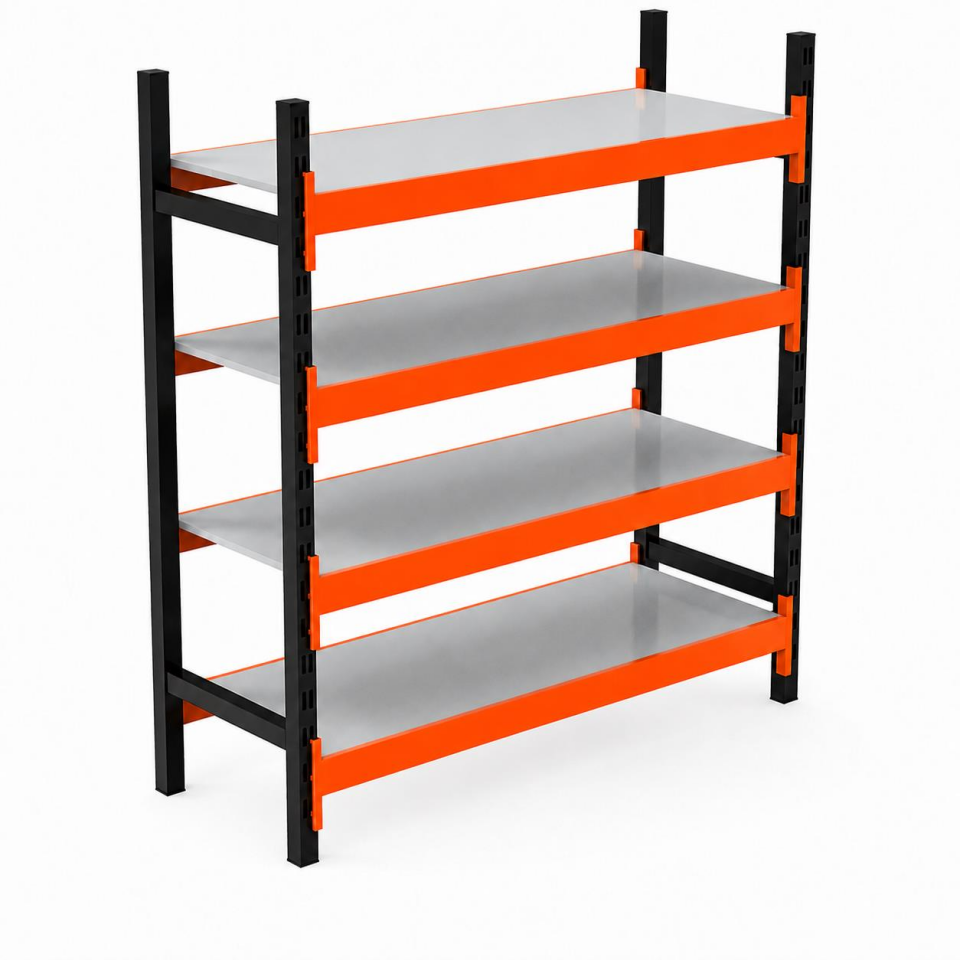 4 Katlı Tekli Midi Rack - Ekonomik Depo,Arşiv, Kiler Rafı