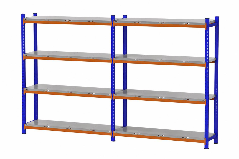 4 Katlı Duble Depo Rafı - 300-350 Kg Taşıma Kapasiteli Hafif Rack Raf