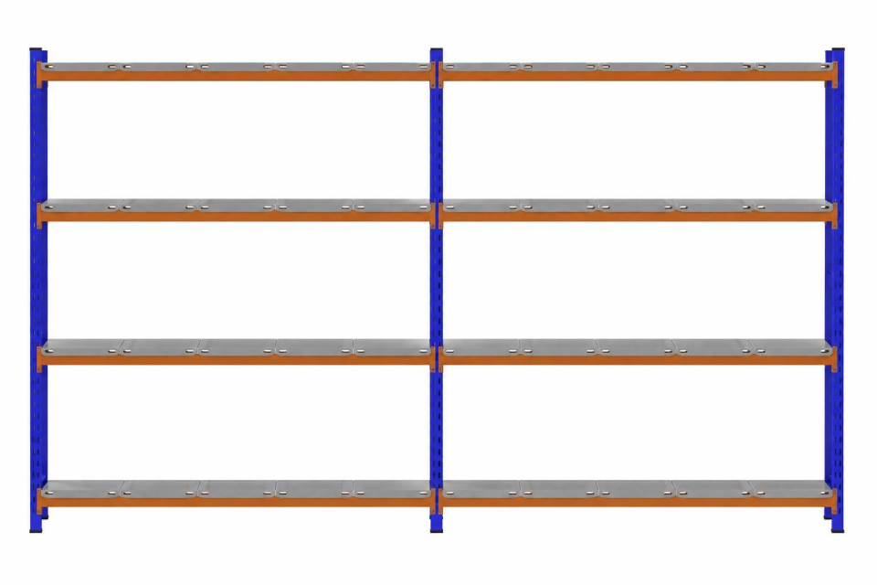4 Katlı Duble Depo Rafı - 300-350 Kg Taşıma Kapasiteli Hafif Rack Raf