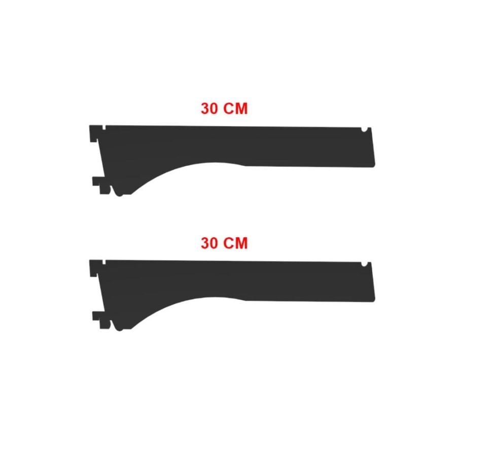 Konik Raf Destek Kolu - Siyah - 30 cm