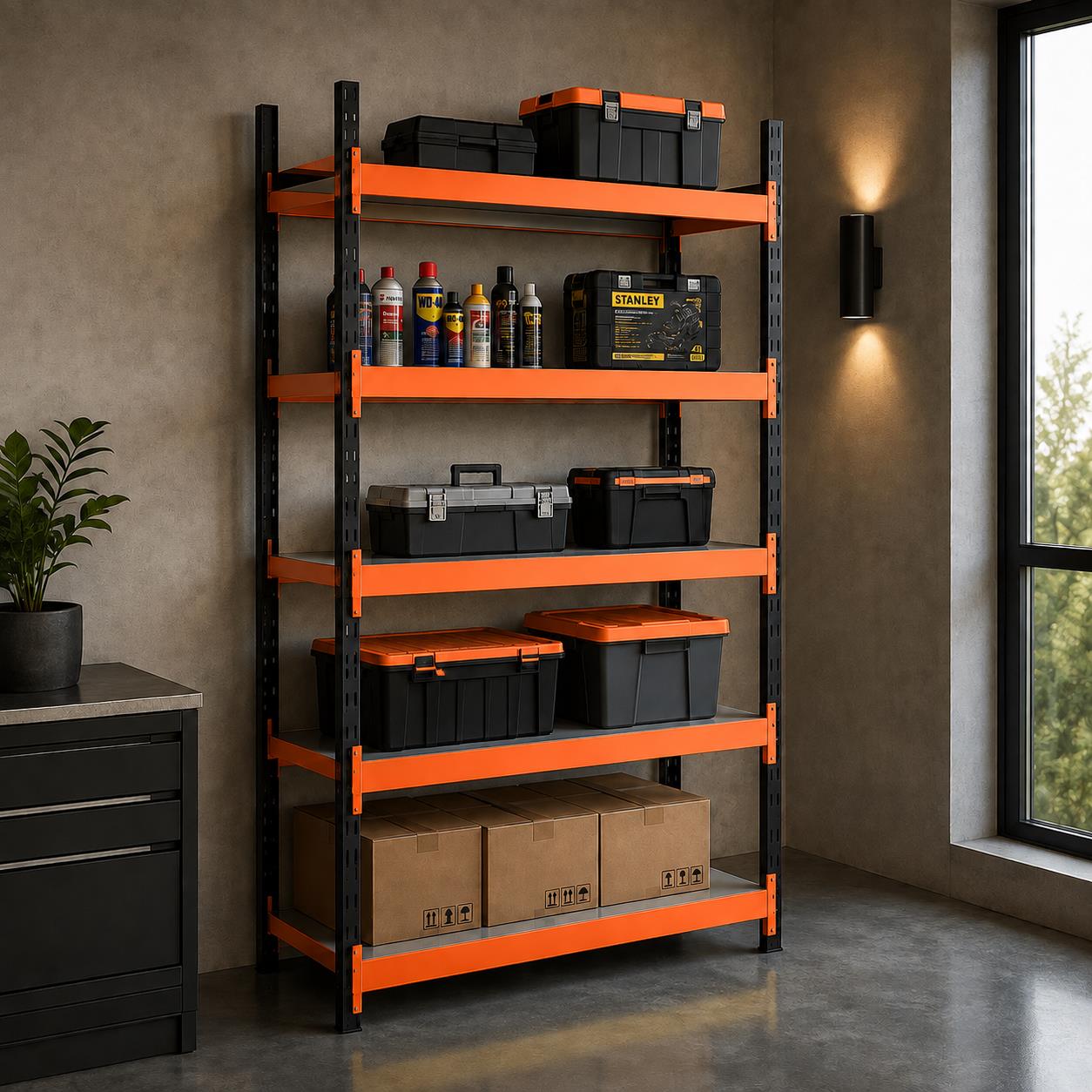 5 Katlı Tekli Midi Rack - Ekonomik Depo,Arşiv, Kiler Rafı