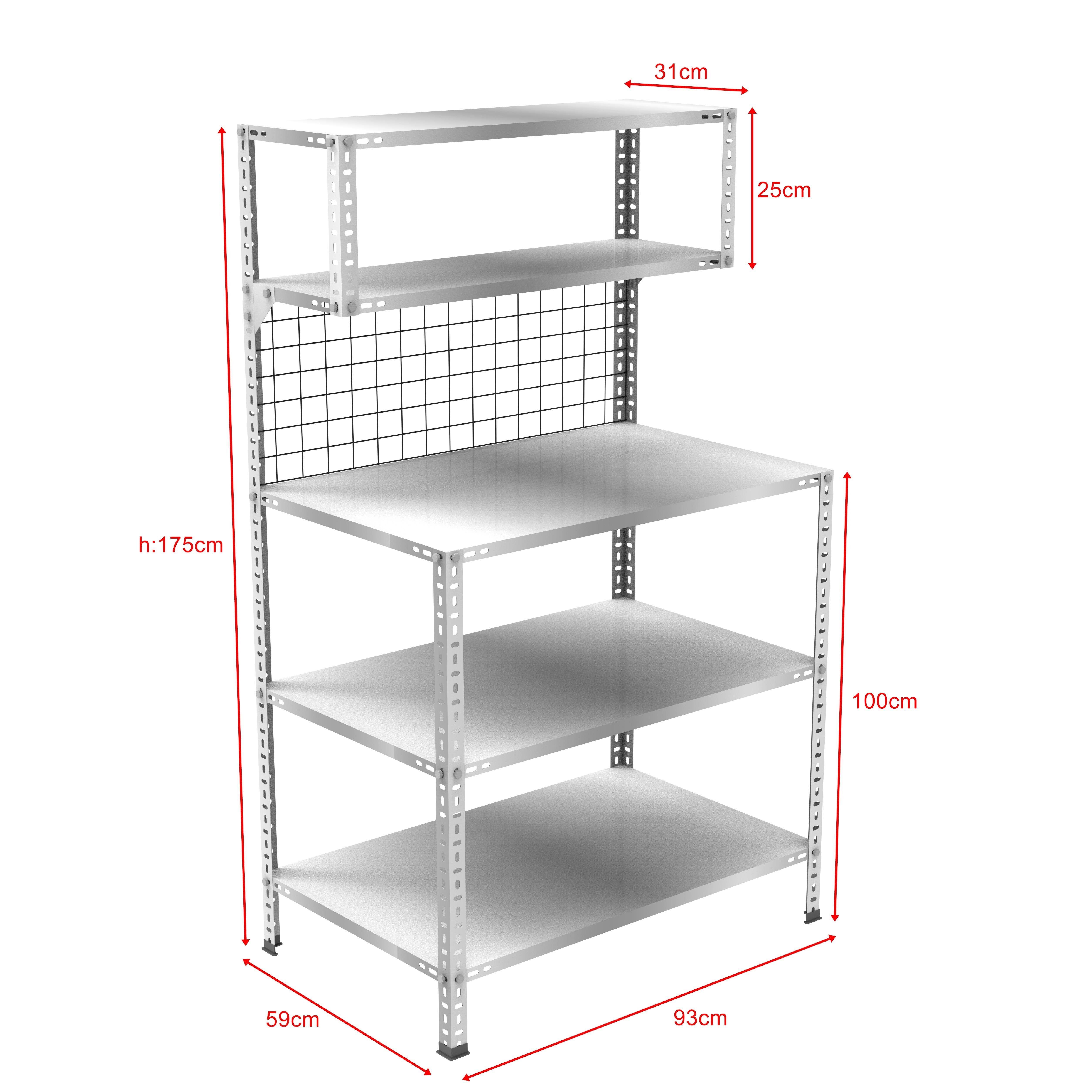 3 Katlı Paketleme Masası 59x93 cm - 2 Raflı Tel Kafesli , Atölye, Depo, Hobi Çalışma Masası