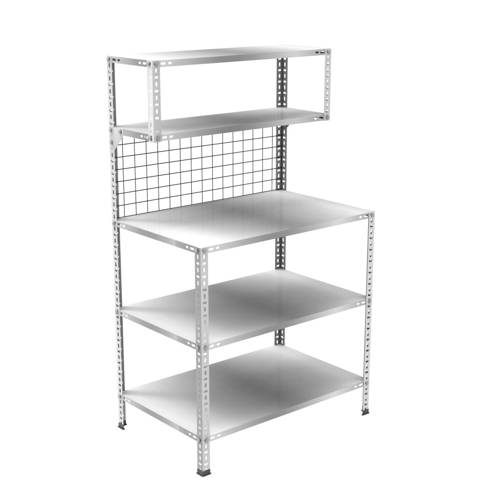 3 Katlı Paketleme Masası 59x93 cm - 2 Raflı Tel Kafesli , Atölye, Depo, Hobi Çalışma Masası