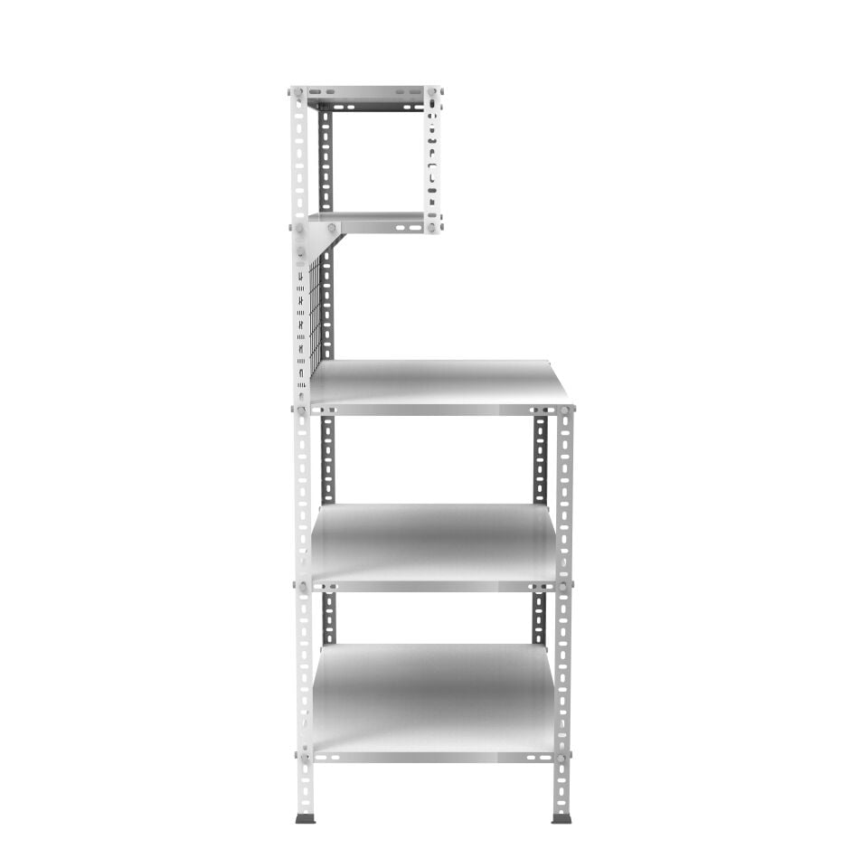 3 Katlı Paketleme Masası 59x93 cm - 2 Raflı Tel Kafesli , Atölye, Depo, Hobi Çalışma Masası