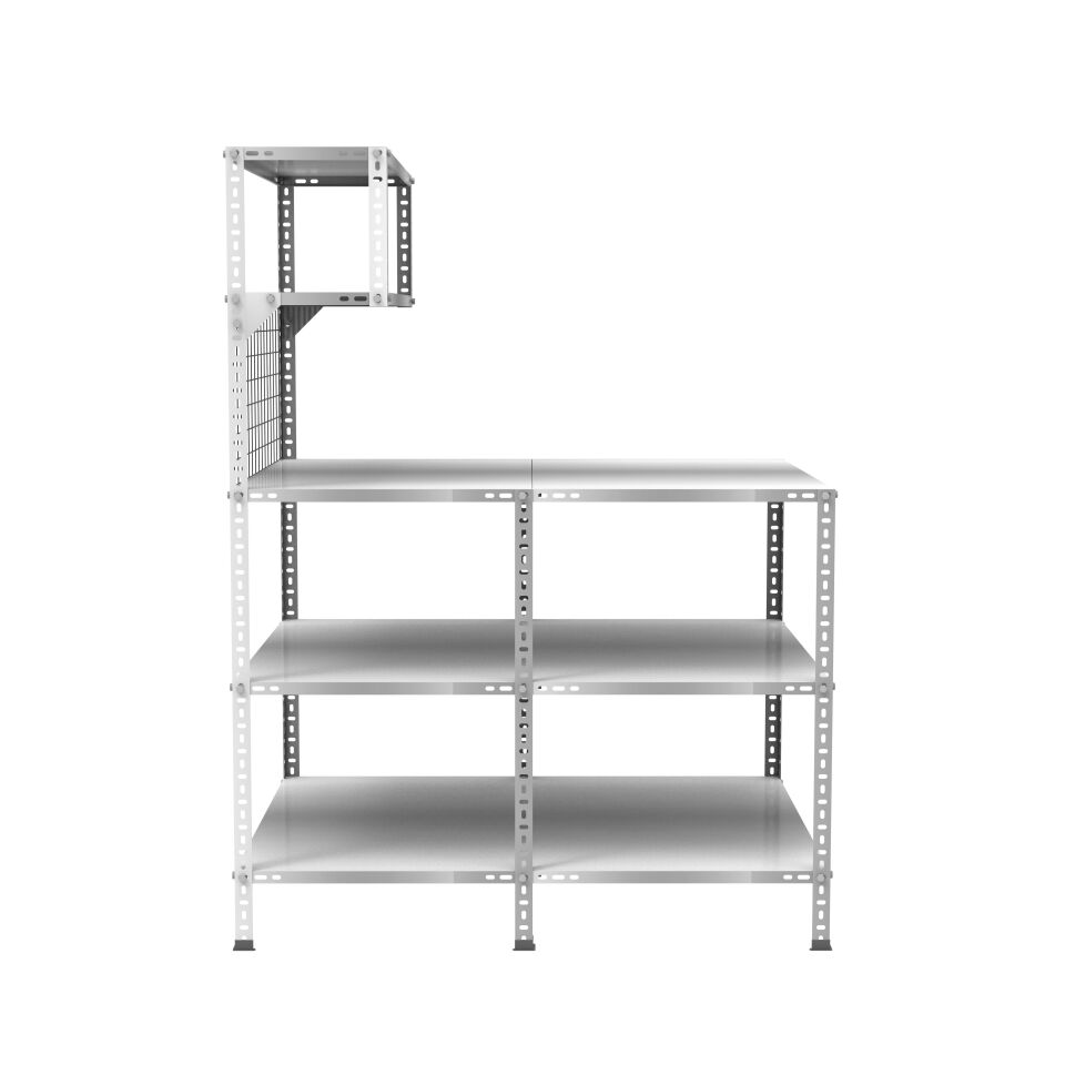 3 Katlı Duble Paketleme Masası 118x93 cm - 2 Raflı Tel Kafesli , Atölye, Depo, Hobi Çalışma Masası