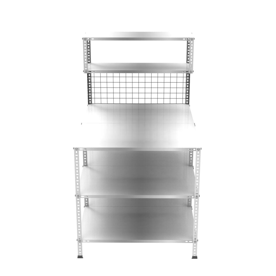 3 Katlı Duble Paketleme Masası 118x93 cm - 2 Raflı Tel Kafesli , Atölye, Depo, Hobi Çalışma Masası