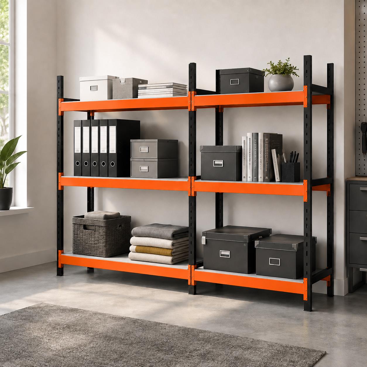 3 Katlı Duble Midi Rack - Ekonomik Depo,Arşiv, Kiler Rafı
