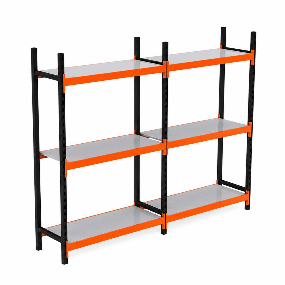 3 Katlı Duble Midi Rack - Ekonomik Depo,Arşiv, Kiler Rafı