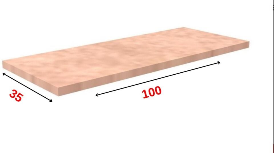 35x100 Cm Ham MDF Raf - Dekoratif Ahşap Raf