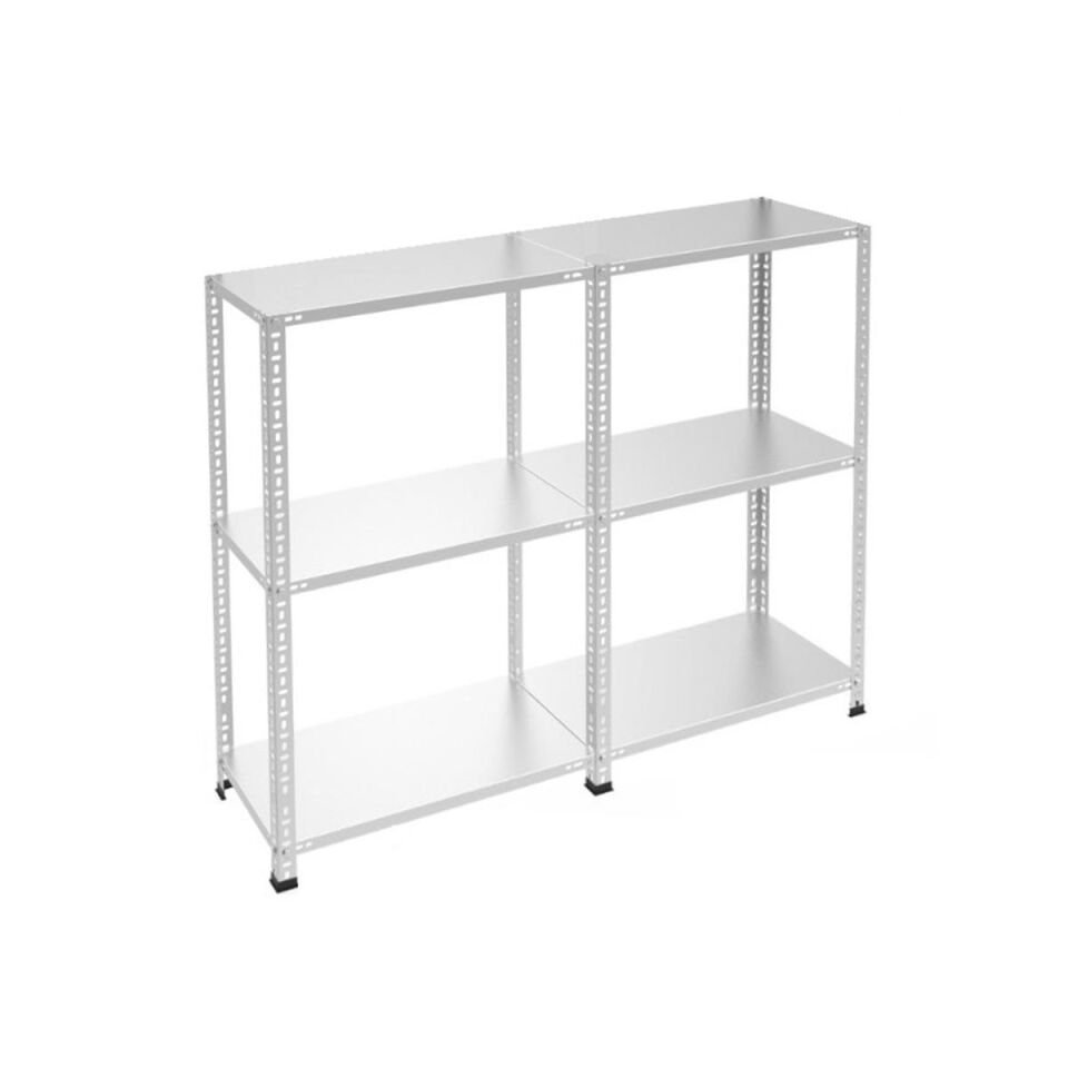 3 Katlı Duble Galvaniz Çelik Raf - Depo, Arşiv, Kiler, Dosya, Market Rafı
