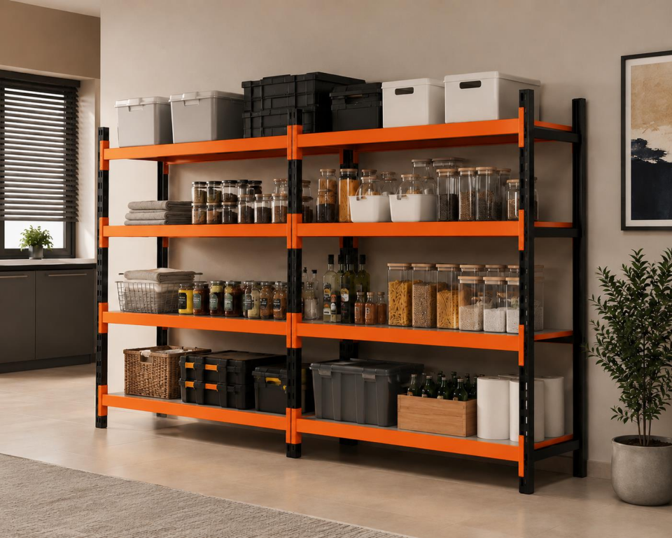 4 Katlı Duble Midi Rack - Ekonomik Depo,Arşiv, Kiler Rafı