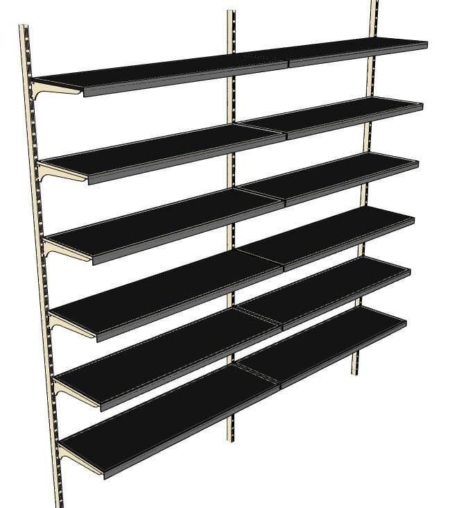 6 Katlı 2'li Market Rafı - Duvara Monte, Standart Market Rafı