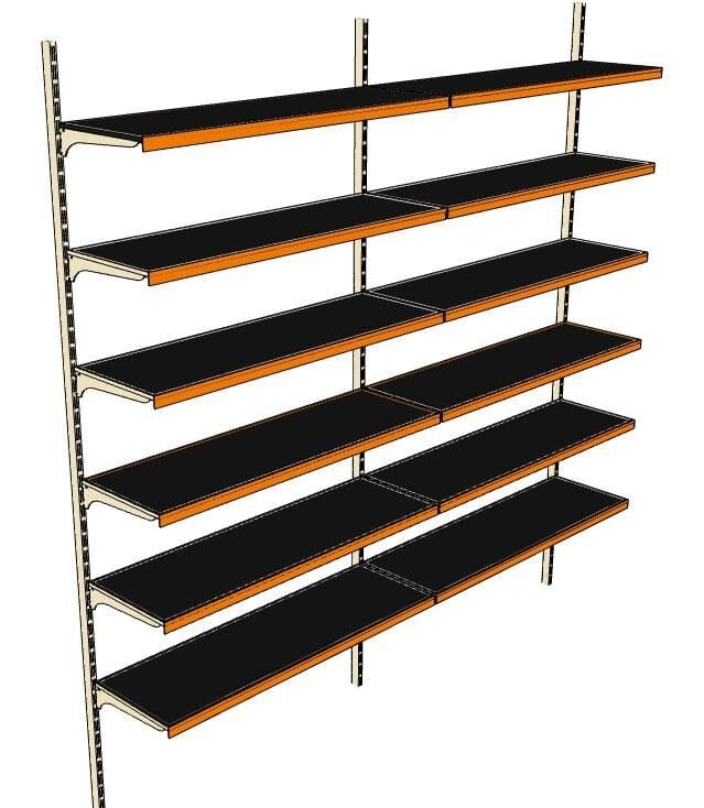 6 Katlı 2'li Duvara Monte - Standart Market Rafı