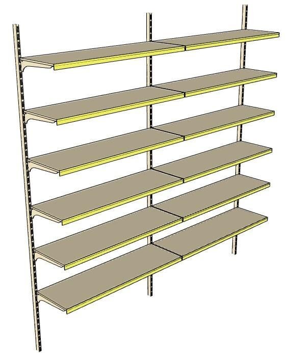 6 Katlı 2'li Duvara Monte - Standart Market Rafı