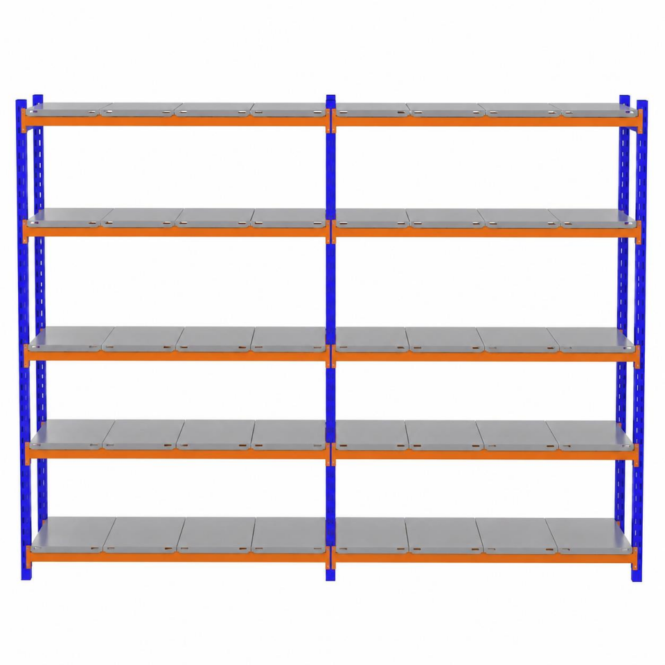 5 Katlı Duble Depo Rafı - 300-350 Kg Taşıma Kapasiteli Hafif Rack Raf