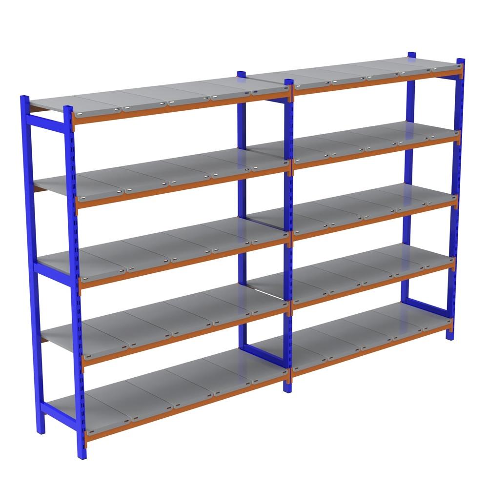 5 Katlı Duble Depo Rafı - 300-350 Kg Taşıma Kapasiteli Hafif Rack Raf