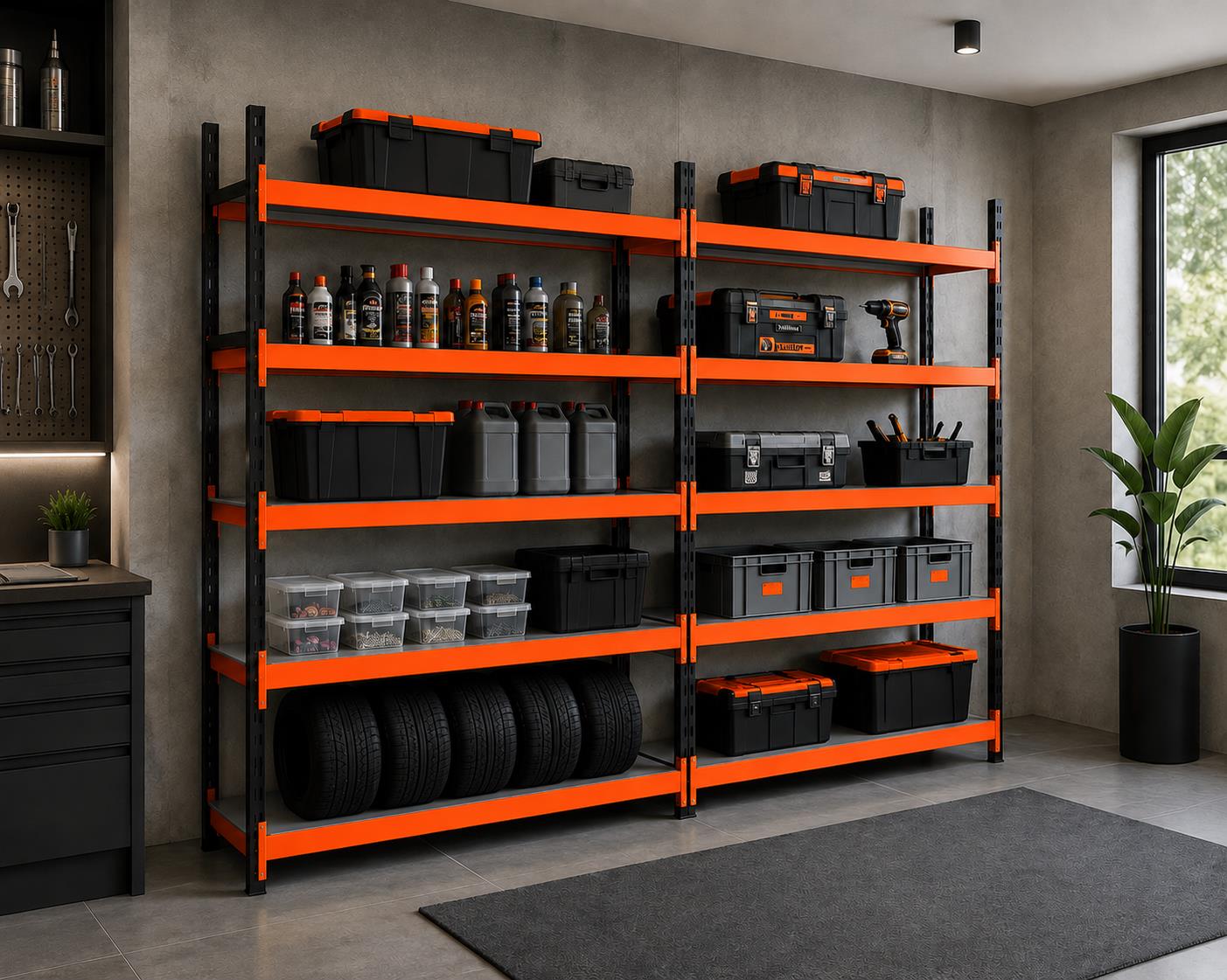 5 Katlı Duble Midi Rack - Ekonomik Depo,Arşiv, Kiler Rafı