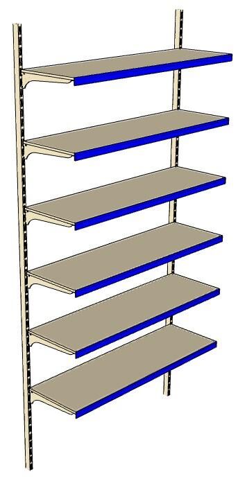6 Katlı Duvara Monte, Standart Market Rafı