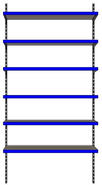 6 Katlı Duvara Monte, Standart Market Rafı
