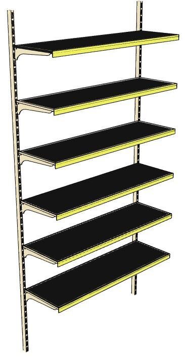 6 Katlı Duvara Monte, Standart Market Rafı