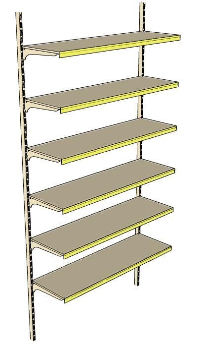 6 Katlı Duvara Monte, Standart Market Rafı