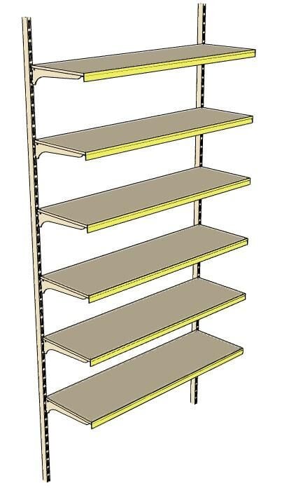 6 Katlı Duvara Monte, Standart Market Rafı