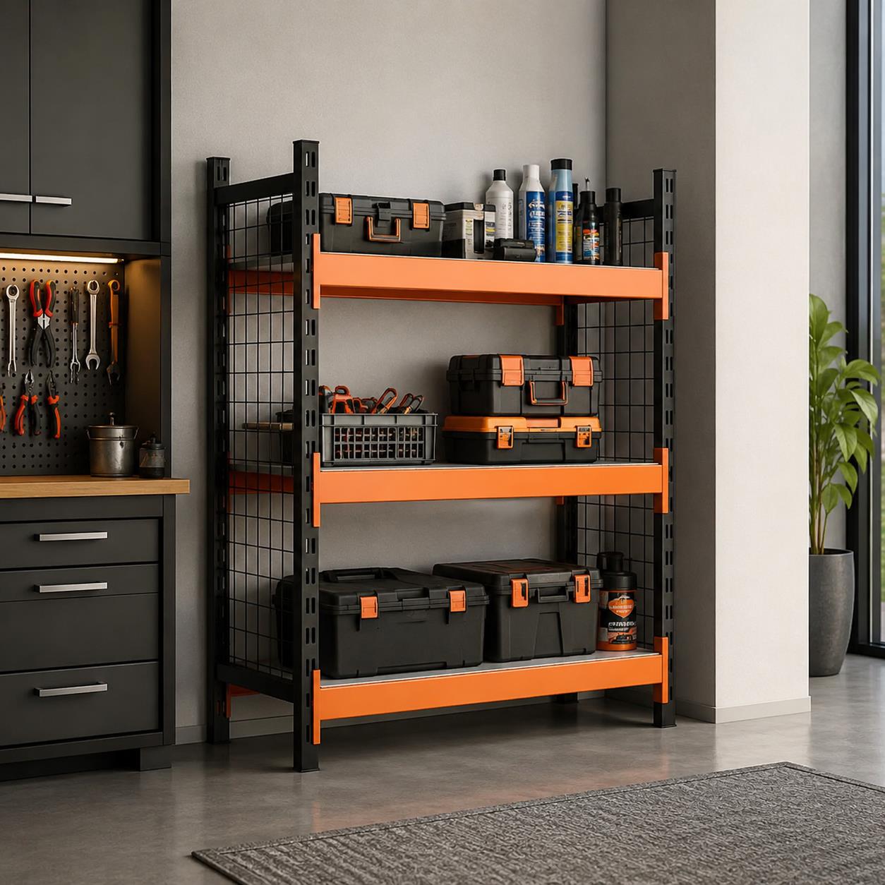 3 Katlı Tel Kafesli Dekoratif Midi Rack - Ekonomik Depo,Arşiv, Kiler Rafı