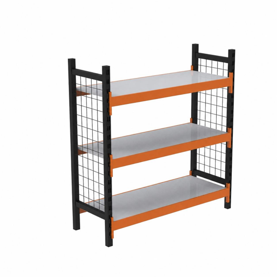 3 Katlı Tel Kafesli Dekoratif Midi Rack - Ekonomik Depo,Arşiv, Kiler Rafı