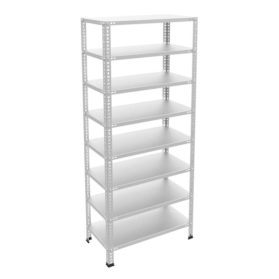 8 Katlı Galvaniz Çelik Raf - Depo, Arşiv, Kiler, Dosya, Market Rafı