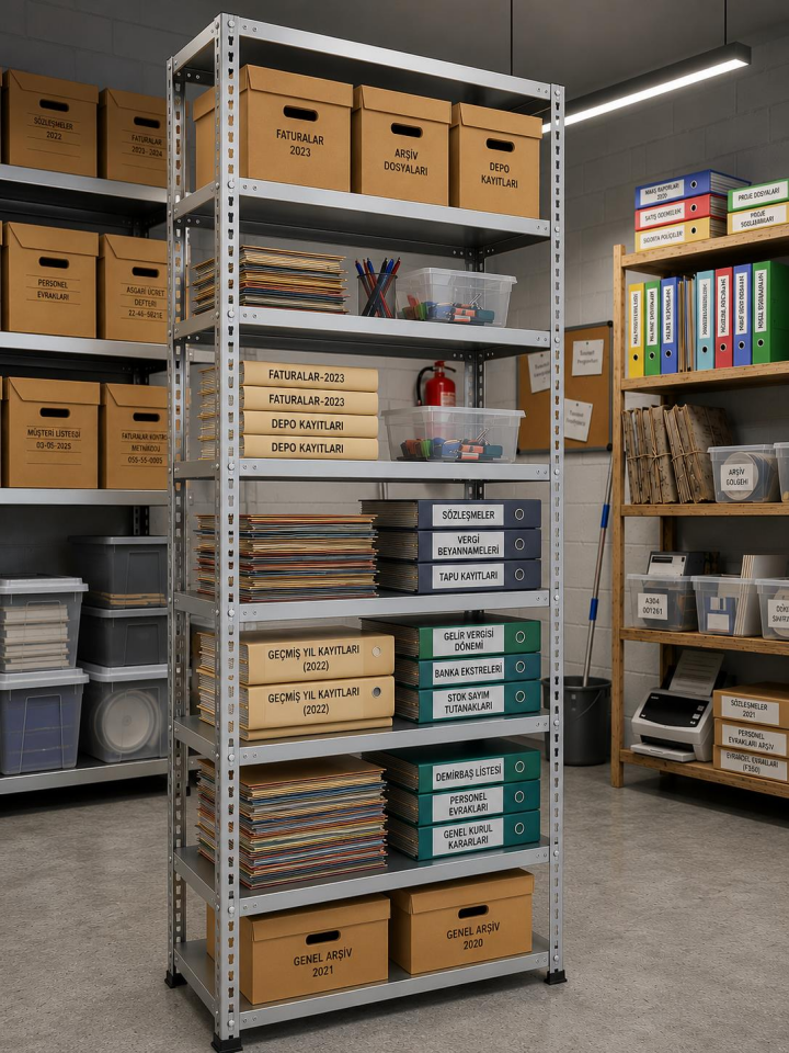 8 Katlı Galvaniz Çelik Raf - Depo, Arşiv, Kiler, Dosya, Market Rafı