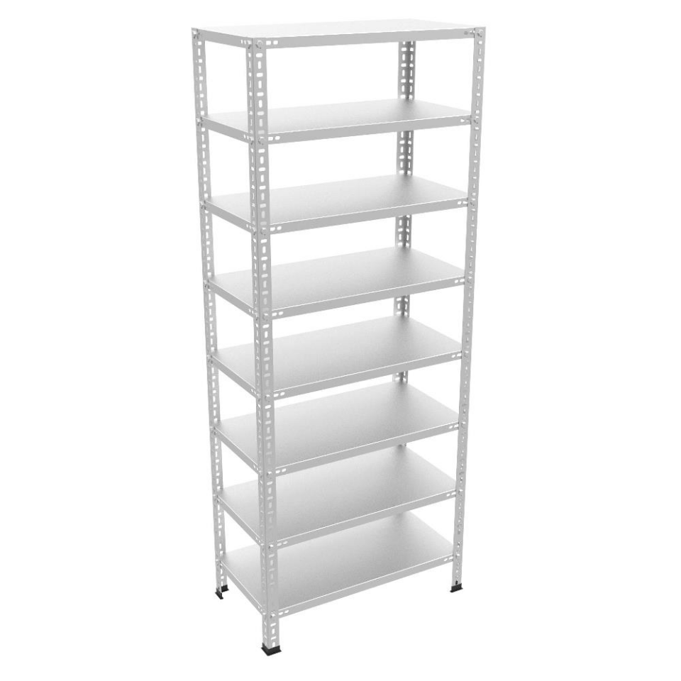 8 Katlı Galvaniz Çelik Raf - Depo, Arşiv, Kiler, Dosya, Market Rafı