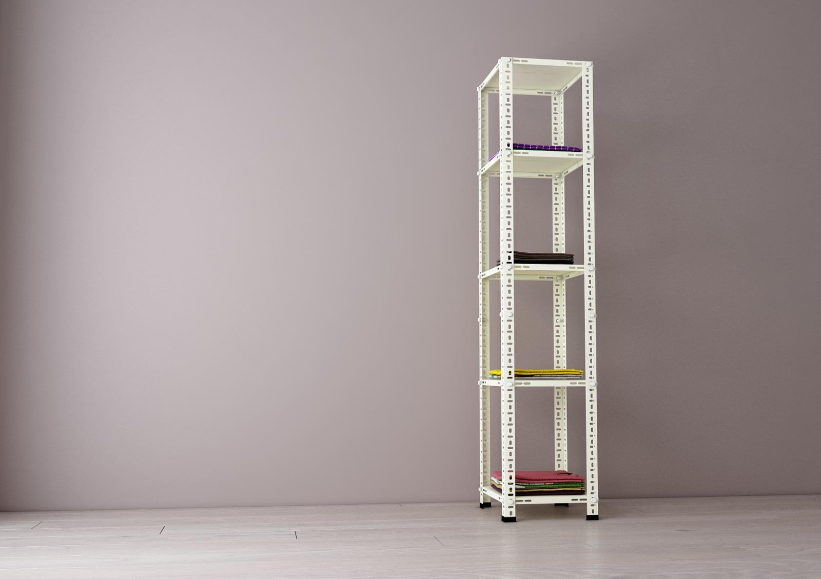 5 Katlı 31x31x200 Cm Krem Çok Amaçlı Raf - Gardırop