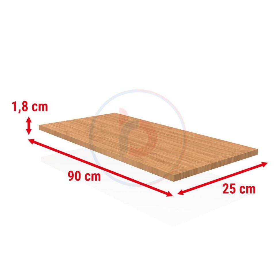 25x90 Cm Bambu Ahşap Raf - Suntalam Tekli Raf
