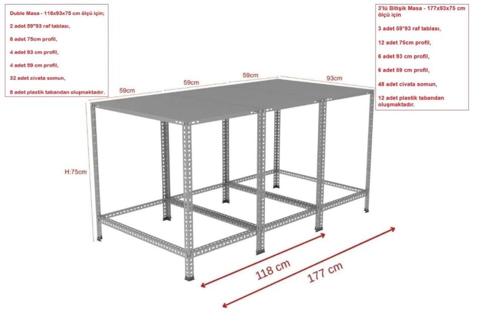 PAKETLEME MASASI - ATÖLYE, DEPO, HOBİ ÇALIŞMA MASASI
