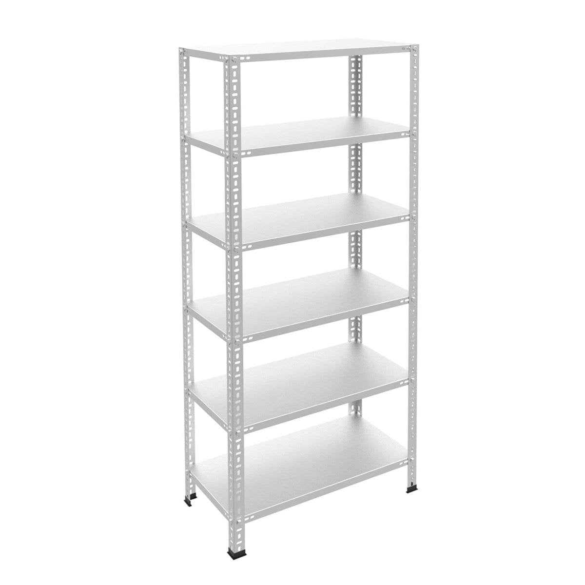 6 Katlı Galvaniz Çelik Raf - Depo, Arşiv, Kiler, Dosya, Market Rafı 43x93 cm - 300 cm - 0.70 mm