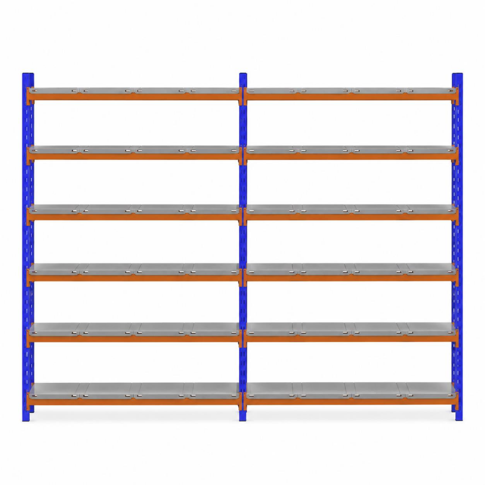 6 Katlı Duble Depo Rafı - 300-350 Kg Taşıma Kapasiteli Hafif Rack Raf