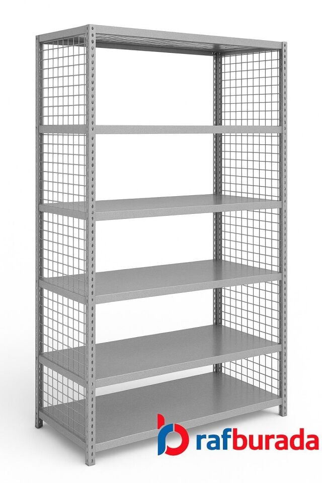 6 Katlı Galvaniz Renk Tel Kafesli Çelik Ayakkabılık Rafı 31x75x150 cm