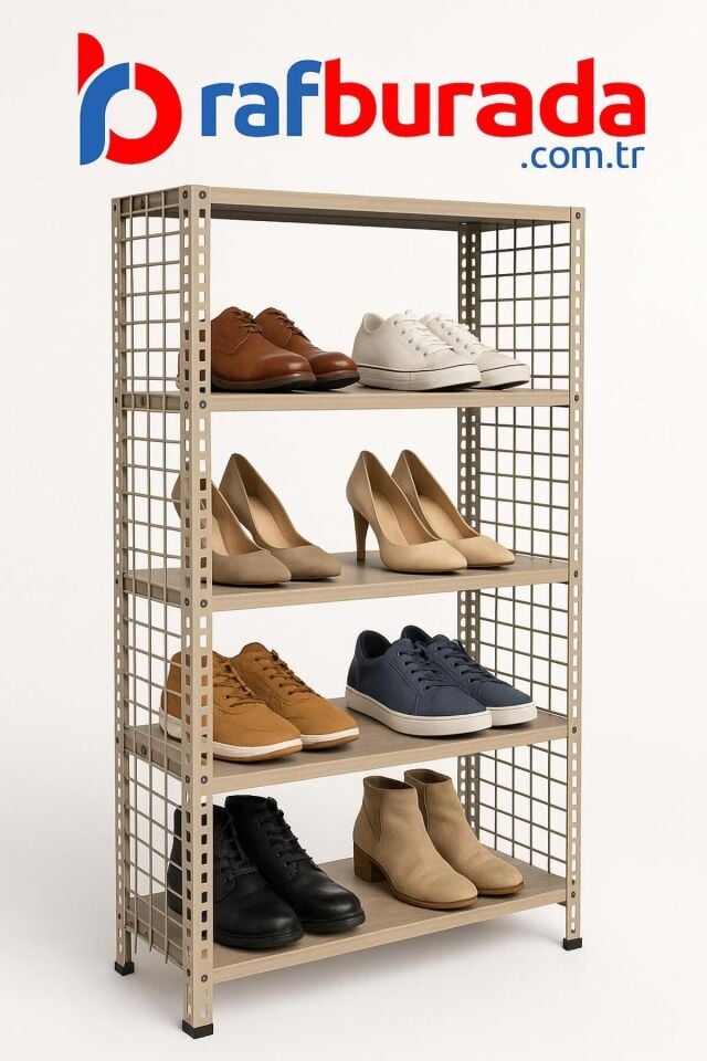 4 Katlı Çelik Ayakkabılık Rafı 31x75x75 cm