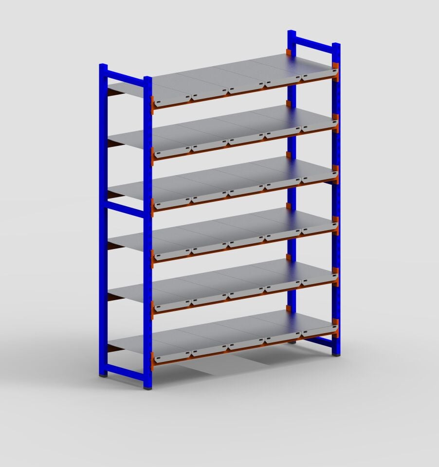 6 Katlı Depo Rafı - 300-350 Kg Taşıma Kapasiteli Hafif Rack Raf
