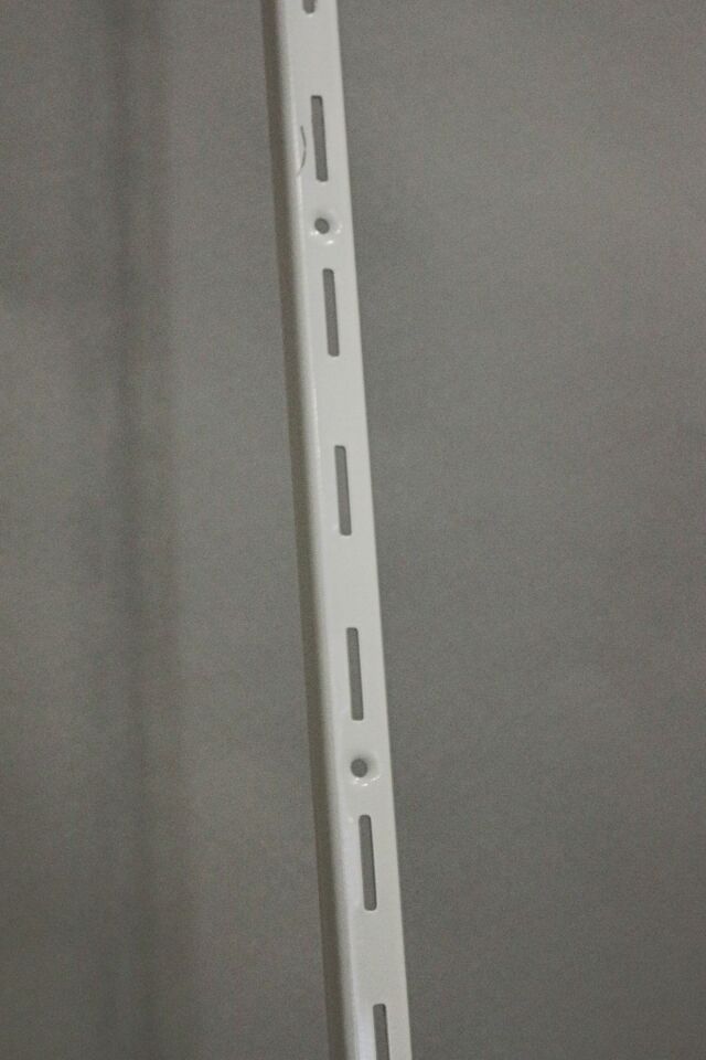 2 adet 100 Cm Beyaz Tek Sıra Delikli Raf Dikme Destek Profili  - Raf Direği