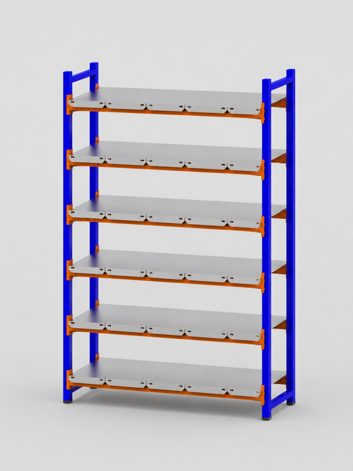6 Katlı Depo Rafı - 300-350 Kg Taşıma Kapasiteli Hafif Rack Raf