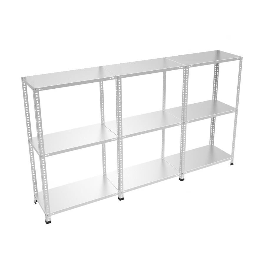 3 Katlı 3'lü Bitişik Paslanmaz Krom Raf - Inox Soğuk Oda Rafı, Buzhane Rafı