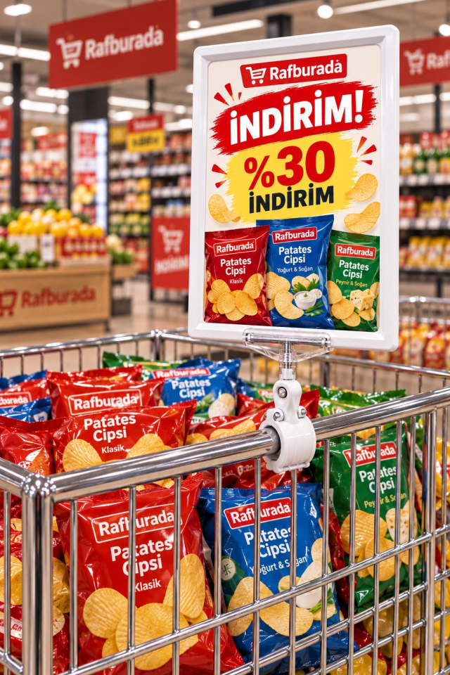 A4 Mandallı Etiketlik - Sepet, Stand, Çerçeveli Etiket