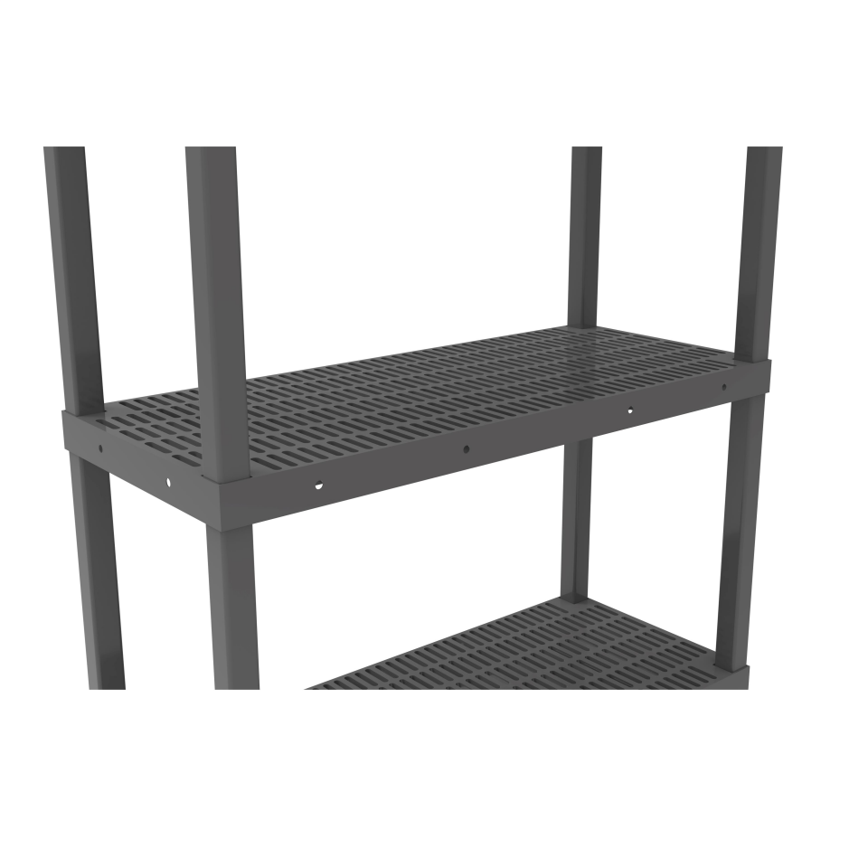 5 Katlı Delikli Plastik Raf 43x93x210 Cm - Depo, Arşiv, Kiler, Dosya, Market, Bakkal Rafı