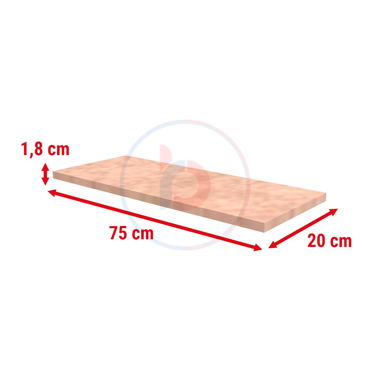 20x75 Cm Ham MDF Raf - Dekoratif Ahşap Raf